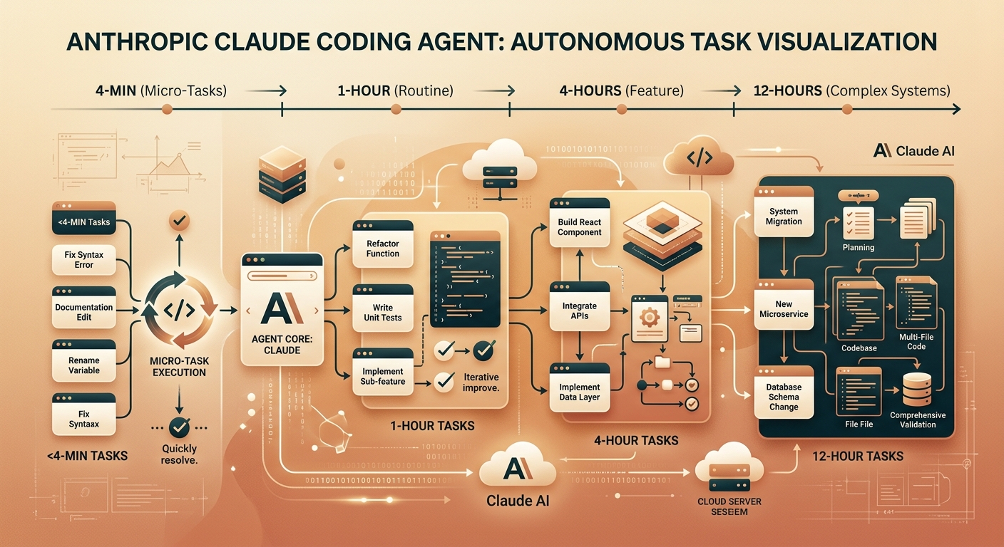 Anthropic Claude coding agent autonomous task timeline
