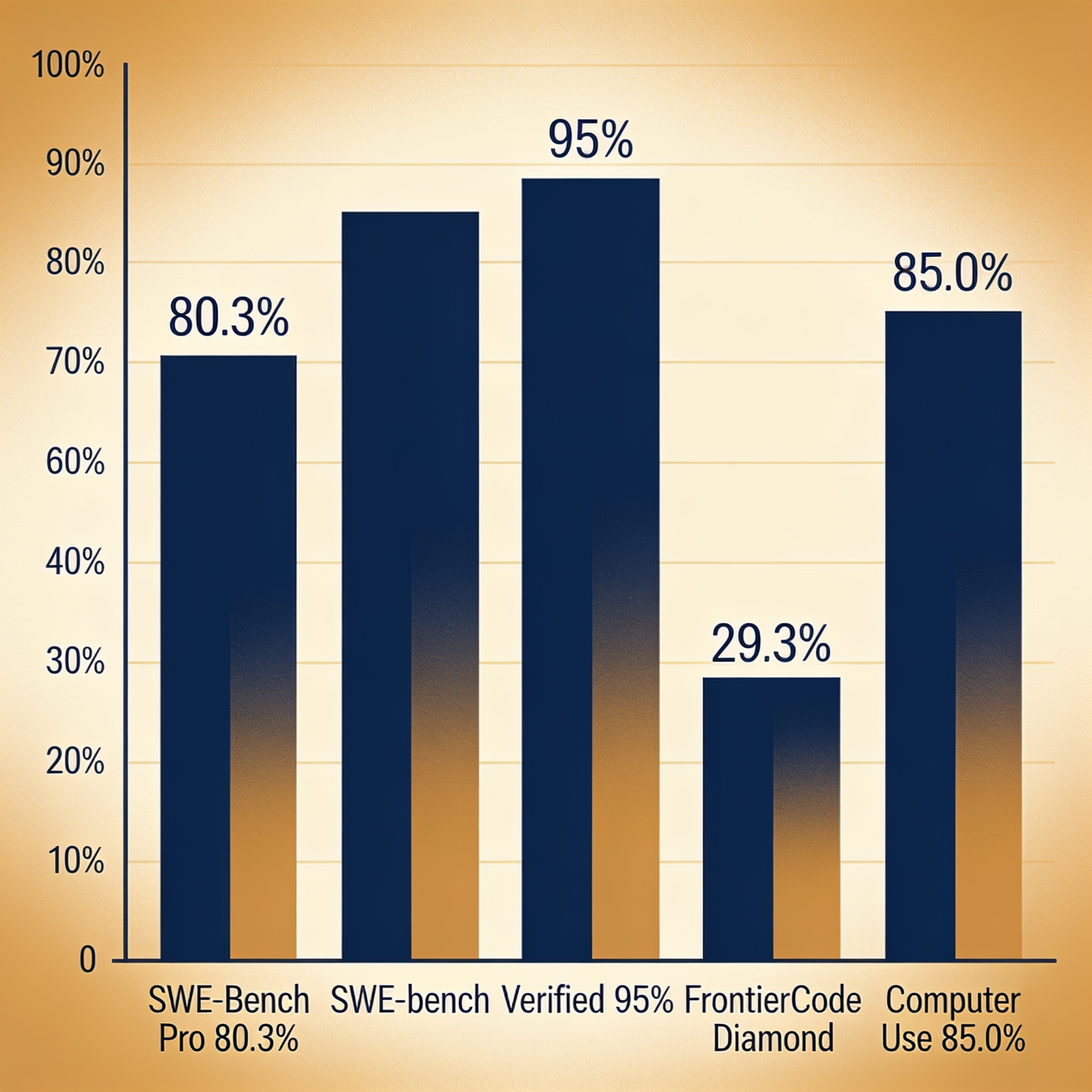 Fable 5 benchmark comparison chart across SWE-Bench Pro, FrontierCode, and agentic coding tasks